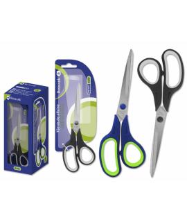 Bismark Tijeras de Oficina Acero Inoxidable 21cm - Empuñadura Ergonomica - Muy Ligeras y Resistentes - Colores Surtidos Aleatori
