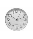 Bismark Reloj Oficina Plata - Marco Plastico - Lente de Cristal - Manecillas de Aluminio - Esfera de PVC - Color Plata