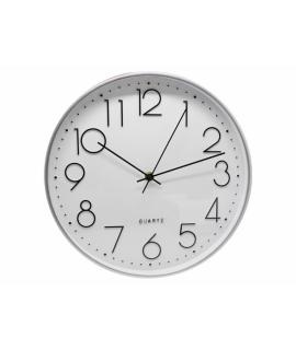 Bismark Reloj Oficina Plata - Marco Plastico - Lente de Cristal - Manecillas de Aluminio - Esfera de PVC - Color Plata