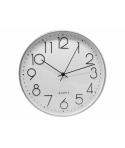 Bismark Reloj Oficina Plata - Marco Plastico - Lente de Cristal - Manecillas de Aluminio - Esfera de PVC - Color Plata