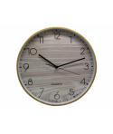 Bismark Reloj Oficina Marco Efecto Madera - Marco Plastico - Lente de Cristal - Manecillas de Aluminio - Esfera de PVC - Color M