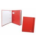 Bismark Carpeta de 4 Anillas con 80 Hojas Cuadricula 4x4 - Formato A4 - Fabricada en Carton - Color Rojo