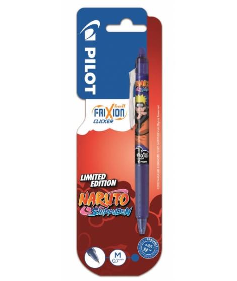 Pilot Frixion Clicker Naruto Shippuden Boligrafo de Gel Retractil Borrable - Punta de Bola 0.7mm - Trazo 0.4mm - Grip de Agarre 