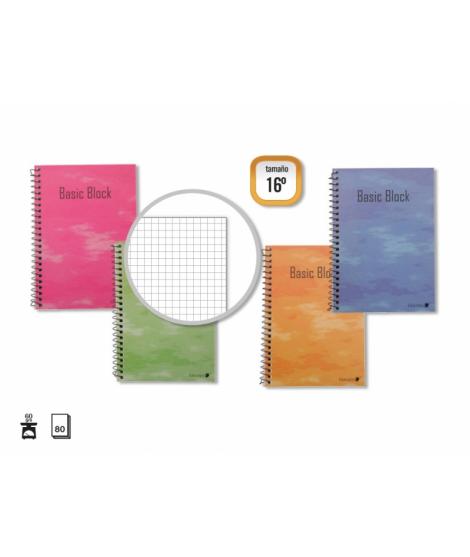 Golden Cuaderno Tapa Normal 80 Hojas - Tapa Plastificada - Margen Remarcado - Diferentes Tipos de Rayado - Colores Surtidos