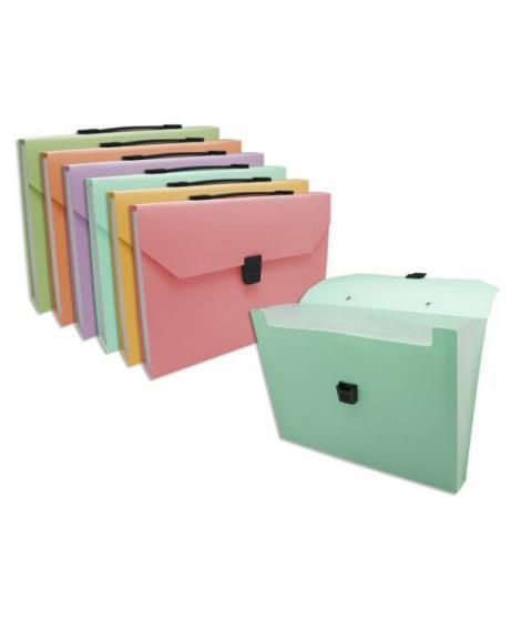 Bismark Maletin de Fuelle con 12 Departamentos A4 Polipropileno - Cierre de Broche - Colores Surtidos Pastel