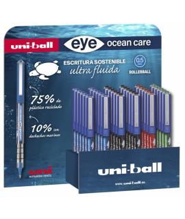 Uni-ball Eye Ocean Care UB-150ROP Expositor de 36 Boligrafos de Tinta Liquida - Punta de Bola 0.5mm - Tinta Pigmentada Resistent