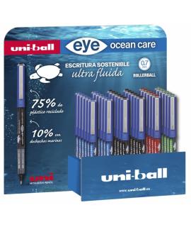 Uni-ball Eye Ocean Care UB-1570ROP Expositor de 36 Boligrafos de Tinta Liquida - Punta de Bola 0.7mm - Trazo 0.5mm - Tinta Pigme