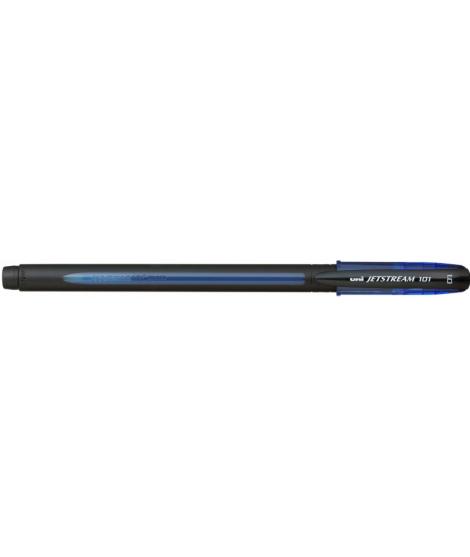 Uni-ball JetStream SX-101-10 Boligrafo de Tinta - Punta de Bola 1mm - Secado Instantaneo - Ideal para Zurdos - Color Azul