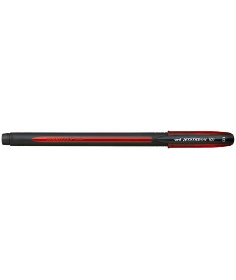 Uni-ball JetStream SX-101-10 Boligrafo de Tinta - Punta de Bola 1mm - Secado Instantaneo - Ideal para Zurdos - Color Rojo