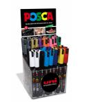 Posca PC-1MR Expositor de 48 Marcadores de Pintura - Punta Roller de Fibra 0.7mm - Tinta Pigmentada Base al Agua - Resistente a 