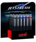 Uni-ball SXN-210 JetStream Expositor de 36 Boligrafos Retractiles - Punta de Bola 1mm - Tinta Pigmentada Resistente al Agua y Lu