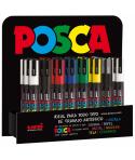 Posca PC3M Expositor de 36 Marcadores de Pintura - Punta Conica de Poliester 0.9-1.3mm - Tinta Base al Agua - Resistente a la Lu