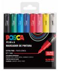Posca PC1M Pack de 8 Marcadores de Pintura - Punta Conica 0.7mm - Tinta Base al Agua - No Permanente - Resistente a la Luz - Ino