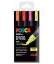 Posca PC-5M Estuche de 4 Marcadores de Pintura - Punta de Bala 1.8-2.5mm - Tinta Base al Agua - Resistente a la Luz - No Permane