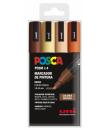 Posca PC-5M Estuche de 4 Marcadores de Pintura - Punta de Bala 1.8-2.5mm - Tinta Base al Agua - Resistente a la Luz - No Permane