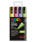 Posca PC-5M Estuche de 4 Marcadores de Pintura - Punta de Bala 1.8-2.5mm - Tinta Base al Agua - Resistente a la Luz - Color Surt