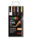 Posca PC-5M Estuche de 4 Marcadores de Pintura - Punta de Bala 1.8-2.5mm - Tinta Base al Agua - Resistente a la Luz - Color Surt