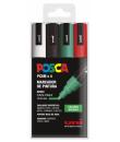 Posca PC-5M Estuche de 4 Marcadores de Pintura - Punta de Bala 1.8-2.5mm - Tinta Base al Agua - Resistente a la Luz - Color Surt