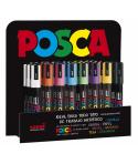 Posca PC-5M Expositor de 36 Marcadores de Pintura - Punta de Bala 1.8-2.5mm - Tinta Base al Agua - No Permanente - Resistente a 