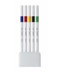 Uni-ball PEM-SY Set Nº1 Emott Vivid Colors Pack de 5 Rotuladores de Linea Fina - Punta 0.4mm - Tinta a Base de Agua - Diseño Inn