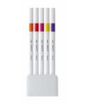 Uni-ball PEM-SY Set Nº2 Emott Passion Colors Pack de 5 Rotuladores de Linea Fina - Punta 0.4mm - Tinta a Base de Agua - Diseño I