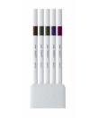 Uni-ball EMOTT Ever Fine Pack de 5 Marcadores de Linea Fina - 0.4mm - Punta Duradera - Ancho de Linea Constante - Base de Agua -