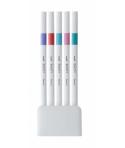 Uni-ball PEM-SY Set Nº5 Emott Candy Pop Colors Pack de 5 Rotuladores de Linea Fina - Punta 0.4mm - Tinta a Base de Agua - Diseño