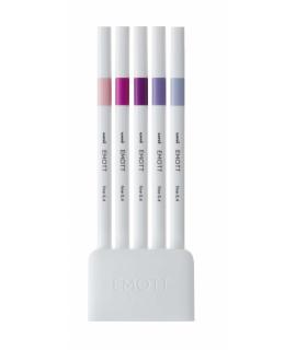 Uni-ball EMOTT Ever Fine Pack de 5 Marcadores de Linea Fina - 0.4mm - Punta Duradera - Ancho de Linea Constante - Base de Agua -
