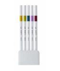 Uni-ball PEM-SY Set Nº8 Emott Retro Colors Pack de 5 Rotuladores de Linea Fina - Punta 0.4mm - Tinta a Base de Agua - Diseño Inn