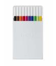 Uni-ball PEM-SY 10C NO.1 Estuche de 10 Marcadores de Linea Fina - Punta 0.4mm - Tinta a Base de Agua - Diseño Innovador - Durabi