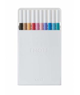 Uni-ball PEM-SY 10C NO.2 Estuche de 10 Marcadores de Linea Fina - Punta 0.4mm - Tinta a Base de Agua - Diseño Innovador - Durabi