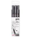 Uni-ball PIN-200(S) Pack de 3 Rotuladores Calibrados - Punta Poliacetal - Tinta Pigmentada Resistente al Agua y Luz - Ideal para