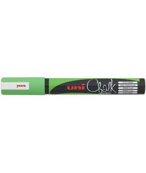 Uni-ball PWE-5M Marcador de Tiza Liquida - Punta Conica 1.8-2.5mm - Borrado en Humedo - Resistente a la Lluvia - Color Verde