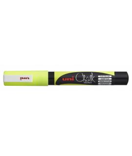 Uni-ball PWE-3MS Marcador de Tiza Liquida - Punta Conica 0.7mm - Borrado en Humedo - Resistente a la Lluvia - Color Amarillo