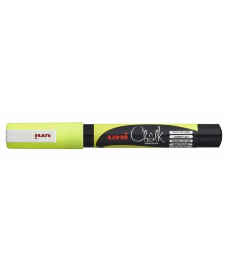 Uni-ball PWE-3MS Marcador de Tiza Liquida - Punta Conica 0.7mm - Borrado en Humedo - Resistente a la Lluvia - Color Amarillo