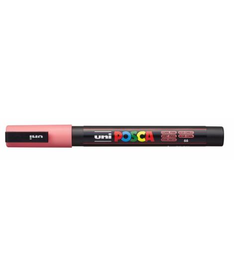 Posca PC-3M Marcador de Pintura - Punta de Poliester Conica 0.9-1.3mm - Tinta Base al Agua - Resistente a la Luz - Color Rosa Co