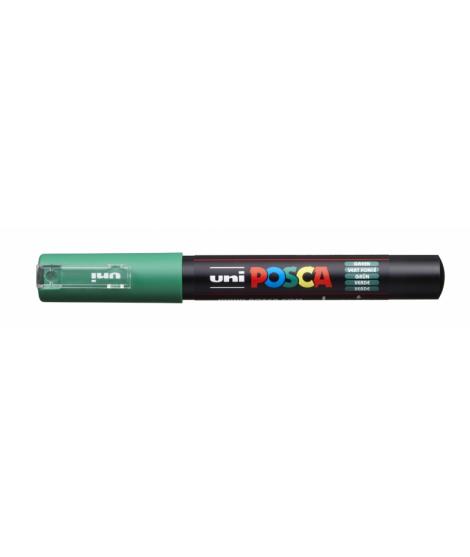 Posca PC-1M Marcador de Pintura - Punta Conica 0.7mm - Tinta Base al Agua - Resistente a la Luz - Color Verde