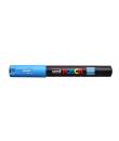 Posca PC-1M Marcador de Pintura - Punta Conica 0.7mm - Linea Fina - Tinta Base al Agua - Resistente a la Luz - Color Azul Claro