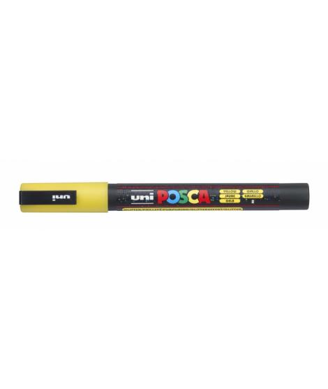 Posca PC-3ML Marcador de Pintura - Punta Conica de Poliester 0.9-1.3mm - Tinta Base al Agua - Resistente a la Luz - Color Amaril