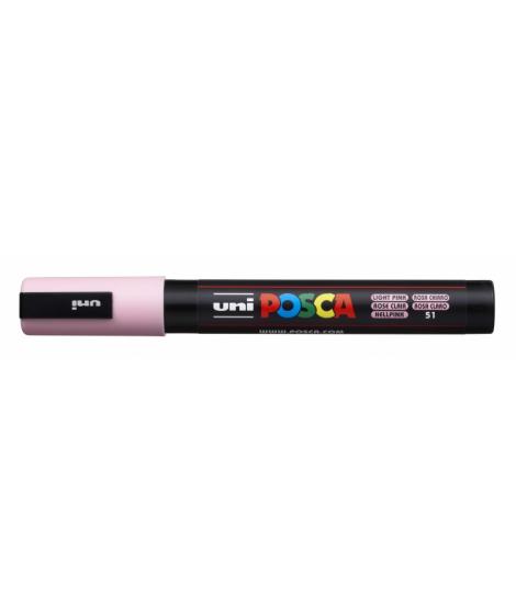 Posca PC-5M Marcador de Pintura - Punta de Bala 1.8-2.5mm - Tinta Base al Agua - Resistente a la Luz - Color Rosa Claro