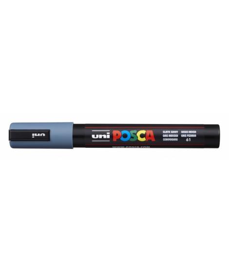 Posca PC-5M Marcador de Pintura - Punta de Bala 1.8-2.5mm - Tinta Base al Agua - Resistente a la Luz - No Permanente - Color Gri