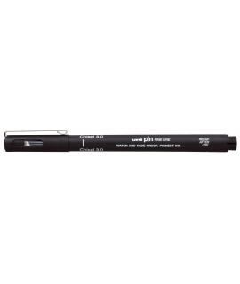 Uni-ball PINCS3-200 Rotulador Calibrado - Punta Poliacetal - Trazo Chisel - Tinta Pigmentada Resistente al Agua y Luz - Color Ne