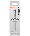 Uni-ball UMN-S-07 Pack de 5 Boligrafos de Tinta Gel - Punta de Bola 0.7mm - Escritura Ultra Fluida - Agarre Suave y Comodo - Col