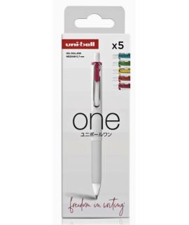 Uni-ball UMN-S-07 Pack de 5 Boligrafos de Tinta Liquida - Punta de Bola 0.7mm - Escritura Ultra Fluida - Agarre Suave y Comodo -