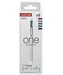 Uni-ball UMN-S-07 Pack de 5 Boligrafos de Tinta Gel - Punta de Bola 0.7mm - Escritura Ultra Fluida - Agarre Suave y Comodo - Col