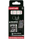 Uni-ball PWE 5M Pack de 4 Marcadores de Tiza Liquida - Punta Conica 1.8-2.5mm - Borrado en Humedo - Resistente a la Lluvia y Ext