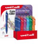 Uni-ball SXN-150C JetStream Colores Expositor de 36 Boligrafos Retractiles - Punta de Bola 0.7mm - Tinta Pigmentada Resistente a