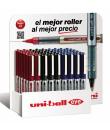 Uni-ball Eye Micro UB-150 Expositor de 54 Boligrafos de Tinta Liquida - Punta de Bola 0.5mm - Tinta Resistente al Agua y Luz - S