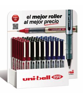 Uni-ball Eye Micro UB-150 Expositor de 54 Boligrafos de Tinta Liquida - Punta de Bola 0.5mm - Tinta Resistente al Agua y Luz - S
