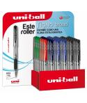 Uni-ball Signo Broad UM-153/3D Expositor de 36 Rollers de Tinta Gel - Punta de Bola 1mm - Trazo Estilo Pluma - Sujecion de Cauch